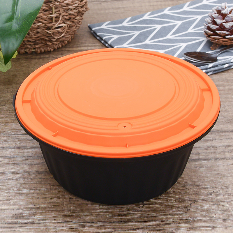 Round980ml Disposable Pp Plastic High-end Lunch Box Takeaway Packaging Box Large Capacity Noodle Bowl Can Be Printed With