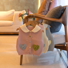 一件代发 2025年秋季新款纯色背心开扣针织女童N636