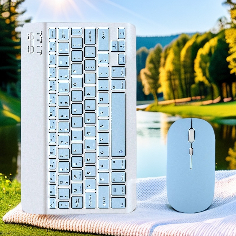 Wireless Bluetooth Keyboard Rechargeable Silent Ultra-Thin Mini Computer Mobile Phone Tablet Notebook Keyboard and Mouse Set