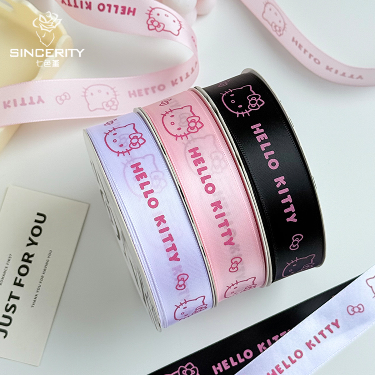 Siete colores cordier Kitty adorable cinta embalaje de flores regalo cinta regalo DIY embalaje de flores horneadas a mano