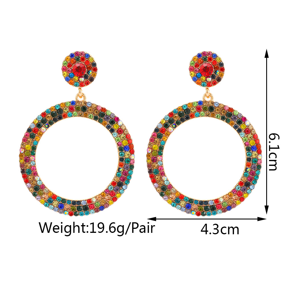 1 Pair Fashion Round Rhinestone Plating Women's Drop Earrings display picture 1