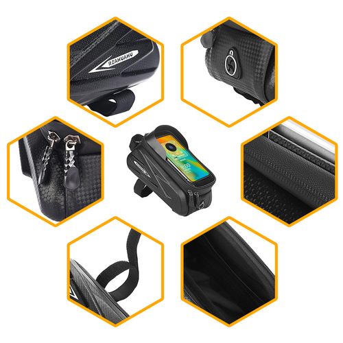 RZAHU bicycle bag front beam bag hard shell cycling tube upper tube bag mountain bike bag cross-border Amazon equipment