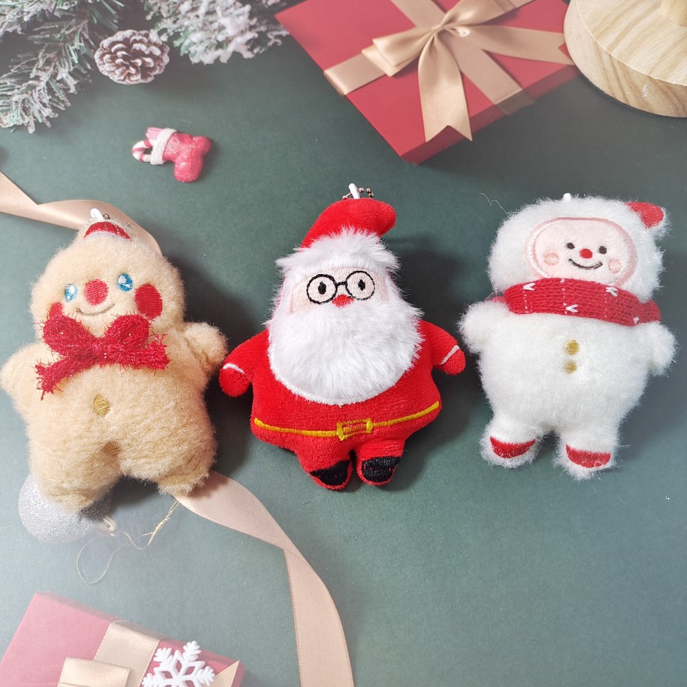 Muñeca de Navidad de peluche de dibujos animados muñeca Santa muñeca de nieve decoración navideña colgantes bolsos colgantes