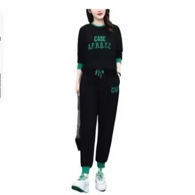 Ladies' Spring Autumn Sportswear Set Loose and Slimming Fashion Casual Trendy Hoodie Two-Piece Set for Plus Size