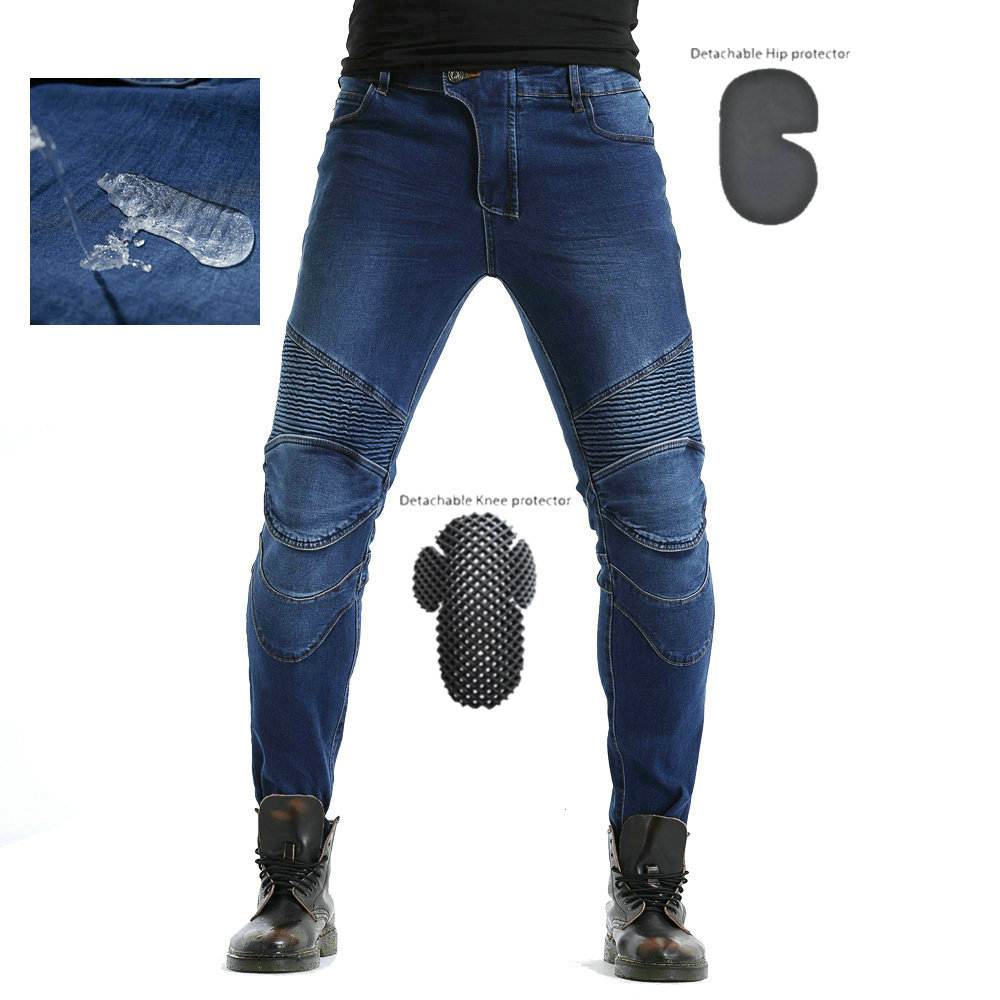 VOLERO motocicleta pantalones vaqueros hombres Four Seasons motocicleta elástico resistente a la caída ciclismo pantalones impermeable equipo de protección estándar