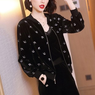 Gold Velvet Thickeneded Large Size Short Outwear Women's Autumn and Winter 2025 New Korean Style Loose Baseball Uniform Casual Jacket