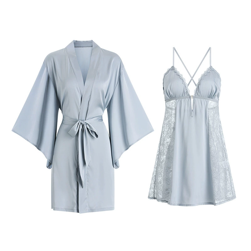 Комплект пижамы из кружева, ночной халат и robe, женское ночное белье, размер One-size и размеры M–XXXL
