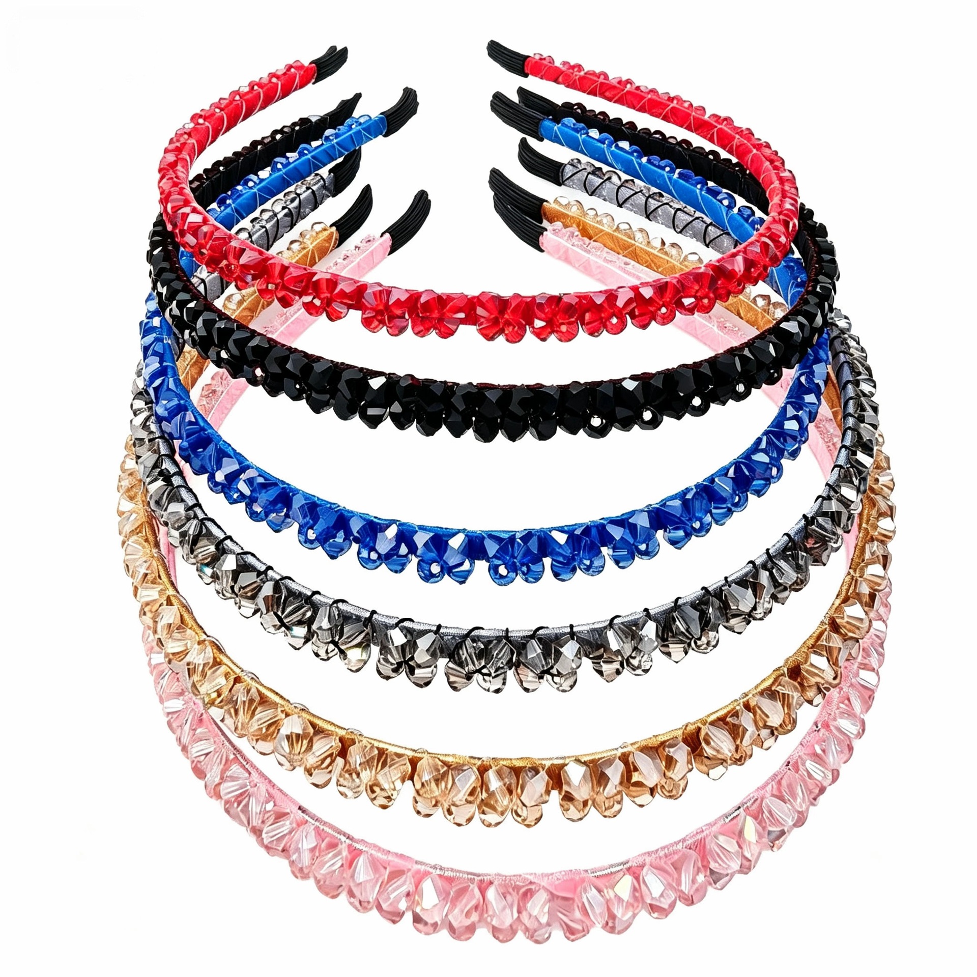 Diadema Fina con Cristal de Metal Decorativo para Mujeres