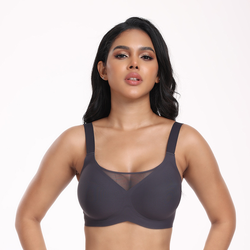 Ropa interior sin anillo de acero de gelatina sin costuras de gran tamaño transfronterizo Sujetador de pecho anti-caída Venta caliente de comercio exterior de Amazon