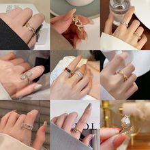 韩版设计感几何个性潮流锆石开口戒指ins高级感轻奢时尚猫眼指环