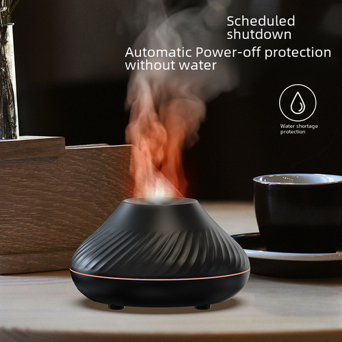 Cross-border new product Colorful Flame Aromatherapy Machine, Home Desktop USB Smart Air Humidifier Simulation Volcano Fragrance Machine