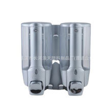 供应按压式浴室皂液器 塑料皂液双头给皂器 简约风酒店双瓶给皂器