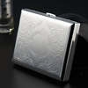 Gui Pai cigarette box white ice surface bright chromium rich and rich flowers can be installed with 18 without cigarette lighter metallic personality portable men's tide