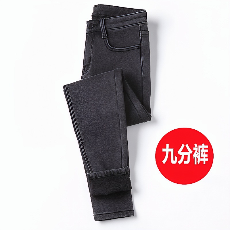 회색 기모 크롭 팬츠