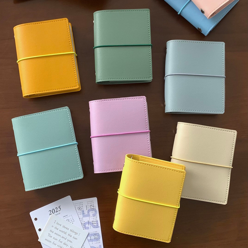 Original 18-color M5 loose-leaf notebook shell mini PU leather notebook carry-on pocket book strap hand book inside page