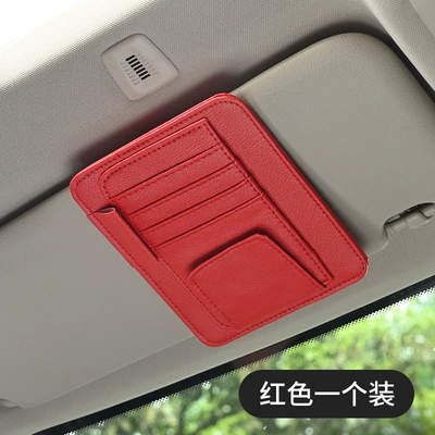 Cross-border car sun visor: Car Glasses Clip/Bill Clip - bright-red