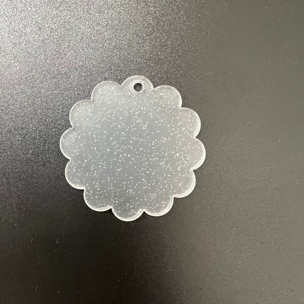 Transparent glittering round flower