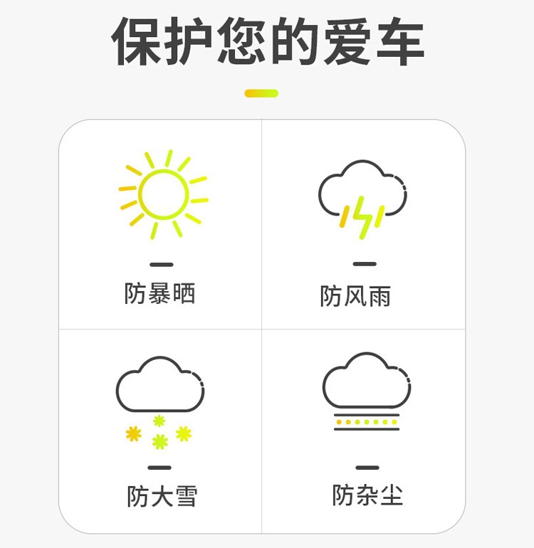 Ready-Made Car Cover, Full Coverage, Rainproof, Heat-Insulating, Sun-Proof Car Cover, Four-Season Protective Sunshade, Waterproof and Dustproof Car Cover