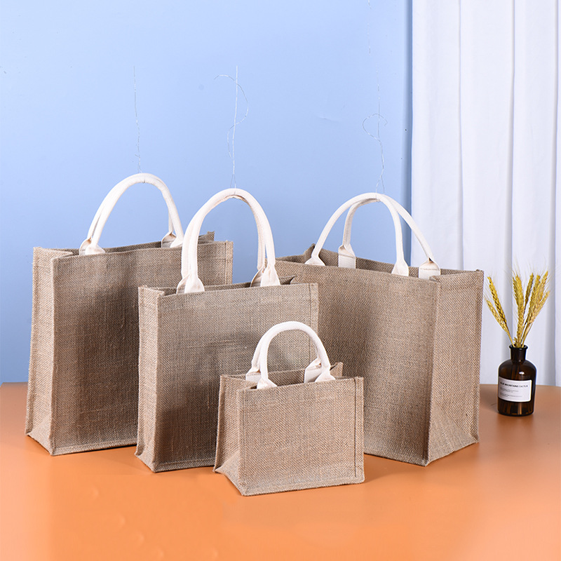 Bolso de lino No impreso en stock buen producto regalo Bolsa De yute algodón Lino Bolsa De yute bolso de lino pintado a mano DIY