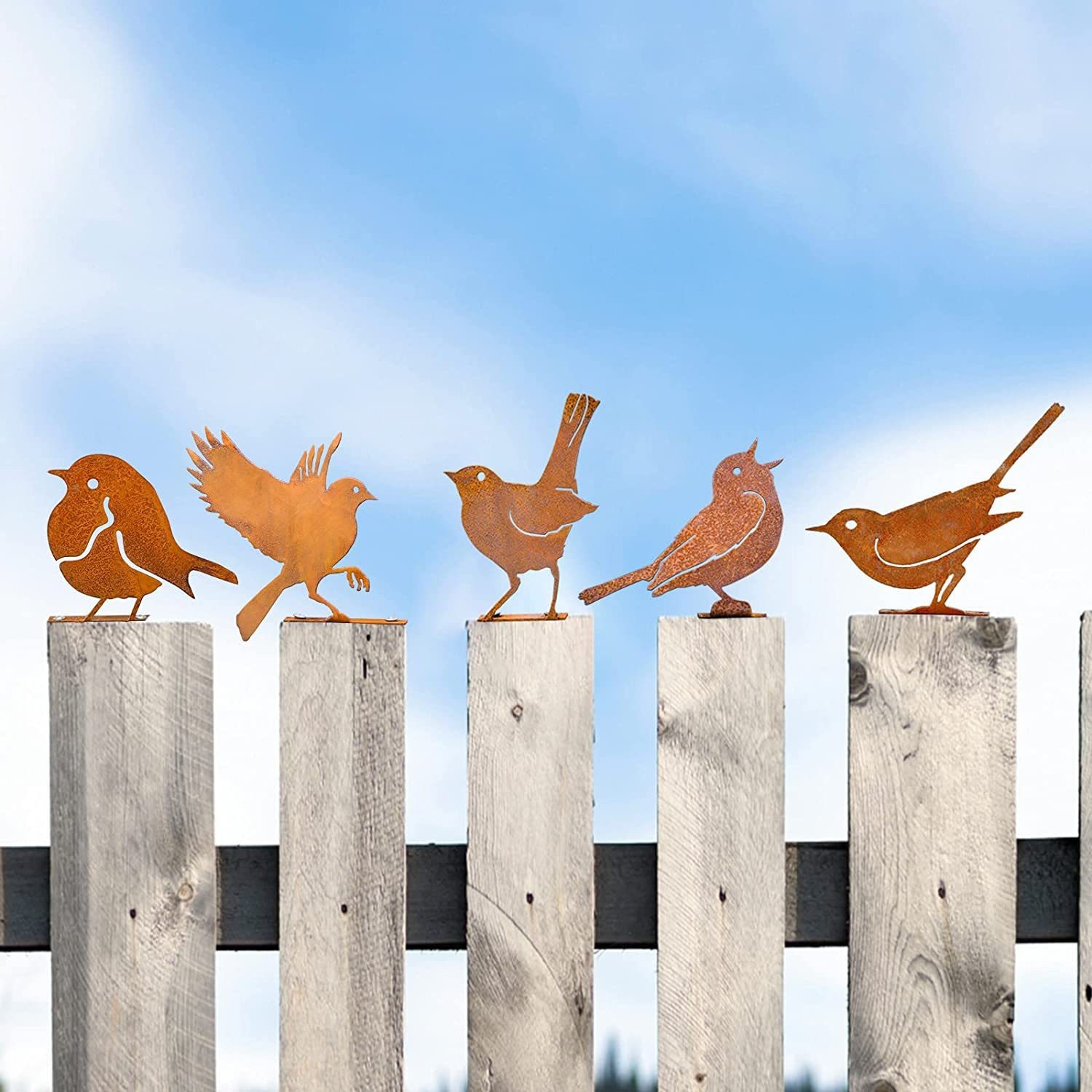 Retro Style Metal Silhouette Bird Garden Landscape Decoration Wrought Iron Craft Outdoor Courtyard Sculpture Art Decorative Ornaments