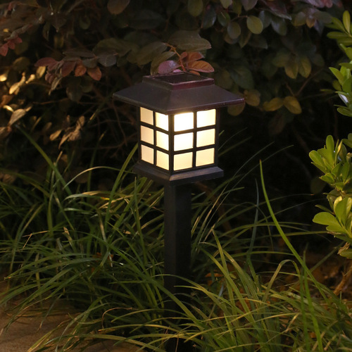 Solar LED lawn light small house light outdoor mini solar light rainproof small palace light courtyard garden light