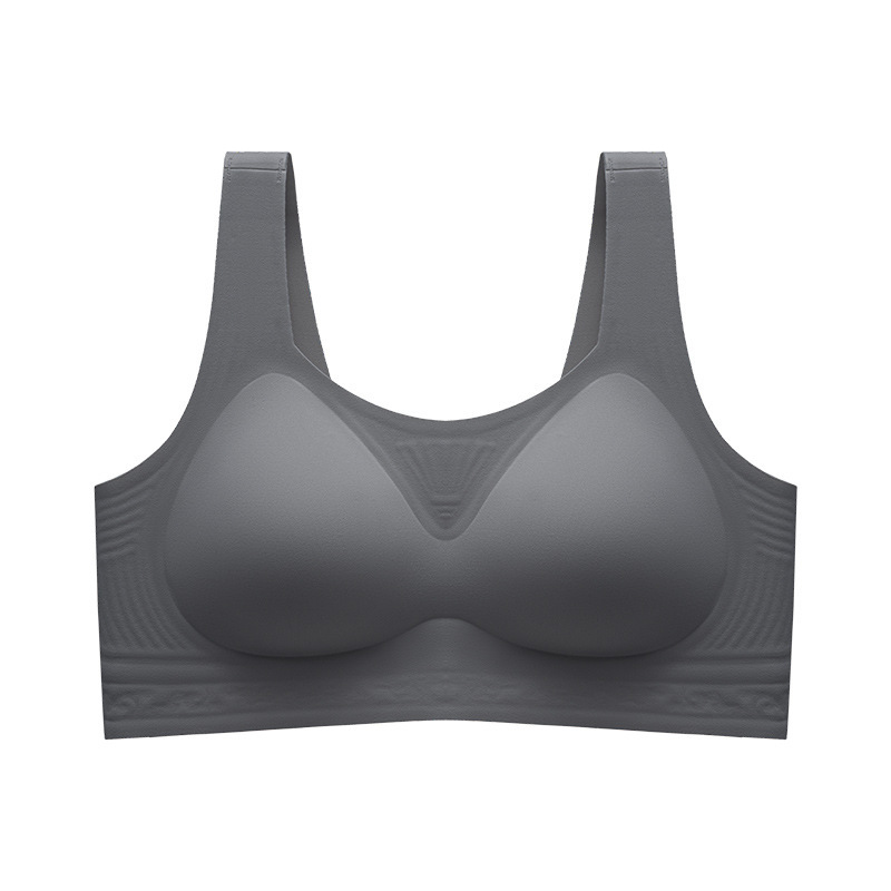 Chaleco sin marca tipo ropa interior de soporte suave para mujeres sin anillo de acero sujetador de colapsar anti-caída soporte superior fijo copa sujetador delgado