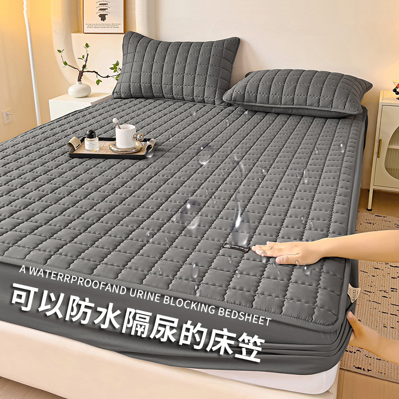 Cubierta de cama impermeable a prueba de orina acolchada acolchada de algodón de clase A personalizada funda protectora de colchón Simmons funda de cama antideslizante de algodón puro a prueba de polvo