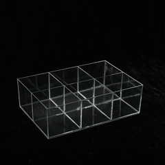 Factory Direct Sale Uncovered Transparent 6-Compartment Lifestyle Creative Storage Box for Small Accessories, Jewelry, and Particles Organizing Storage Box