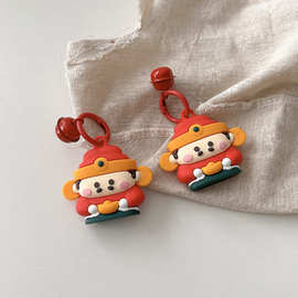 中国财神爷苹果AirTag防丢器保护套防摔宠物追踪定位器钥匙扣适用