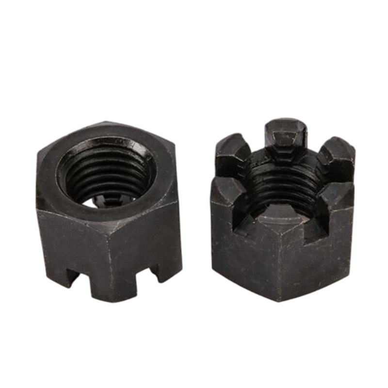 溝付きナット8.8級高強度六角形フラワーナット黒色花形厚型ネジキャップ溝付きナット|undefined