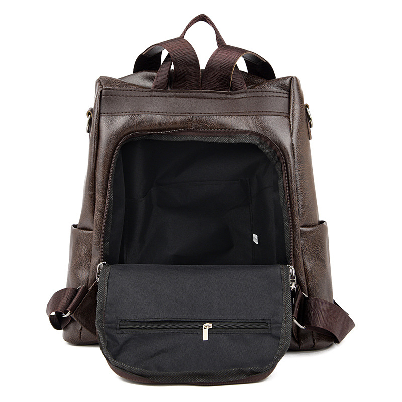 Mochila de mujer 2022, diseño europeo y americano, cuero suave texturizado, gran capacidad, mochila de viaje de comercio exterior