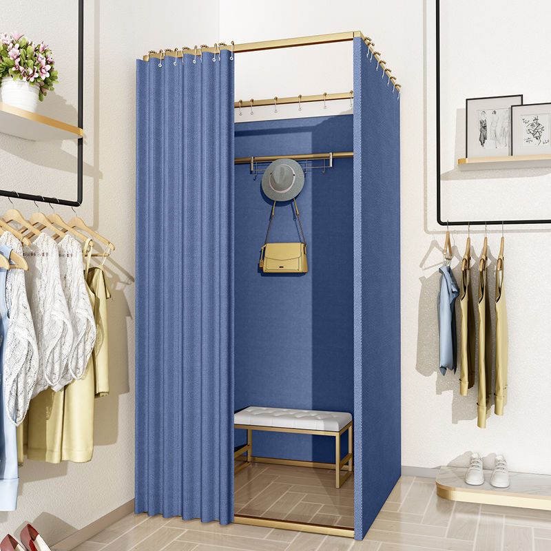 Tienda de ropa, centro comercial, vestuario de ensamblaje, sala de prueba móvil simple, cortina de puerta, piso, estante de exhibición portátil, vestuario