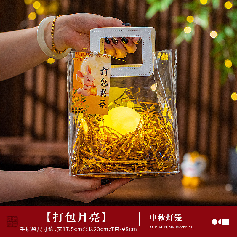 中秋节灯笼儿童手提发光月亮灯手工diy材料创意打包月球礼物装饰|undefined