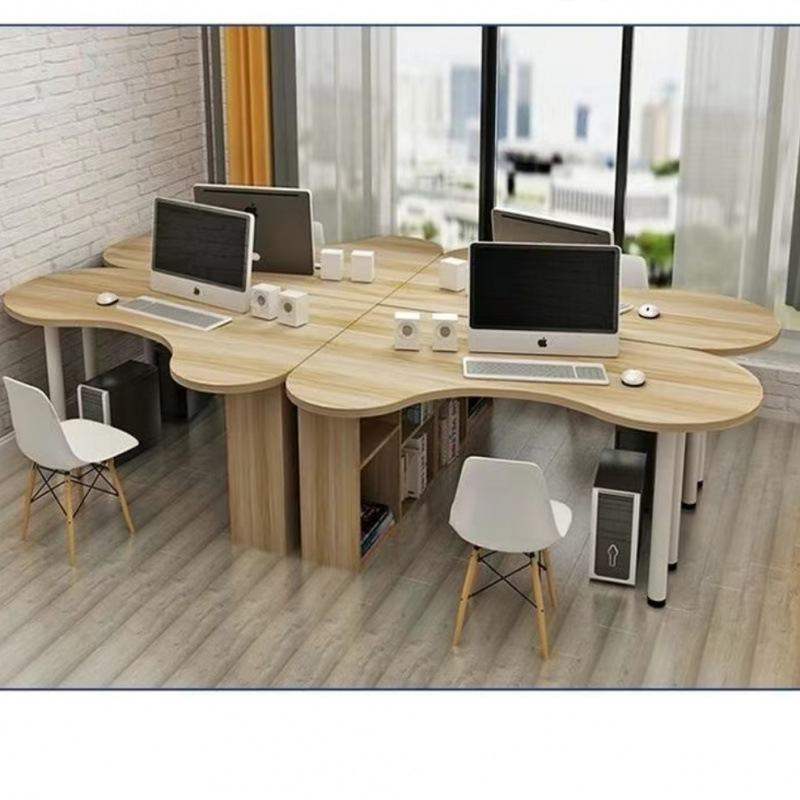 Corner Desk Curved Computer Bedroom Combination Office Writing Desk Bookcase Corner Balcony Table Independent Stand