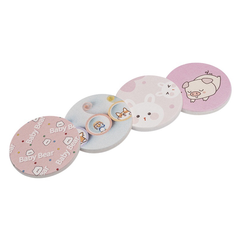 Diatom barro Coaster almohadilla absorbente ronda de dibujos animados antideslizante posavasos hogar mesa de comedor taza de té almohadilla de aislamiento 10*10