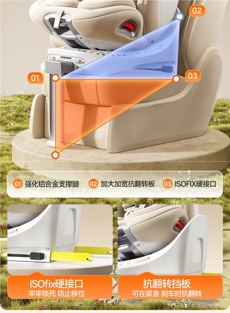 German DWARFOO child safety seat for cars, suitable for infants and toddlers aged 0 to 12 years, portable reclining seat