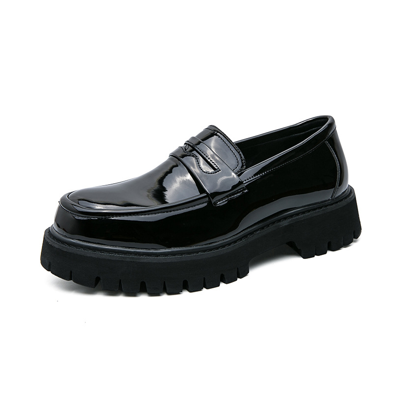Zapatos de cuero de un pie, zapatos de hombre, zapatos casuales de caballo redondo, zapatos de muffins de peluquería y zapatos de Lefour. image 6