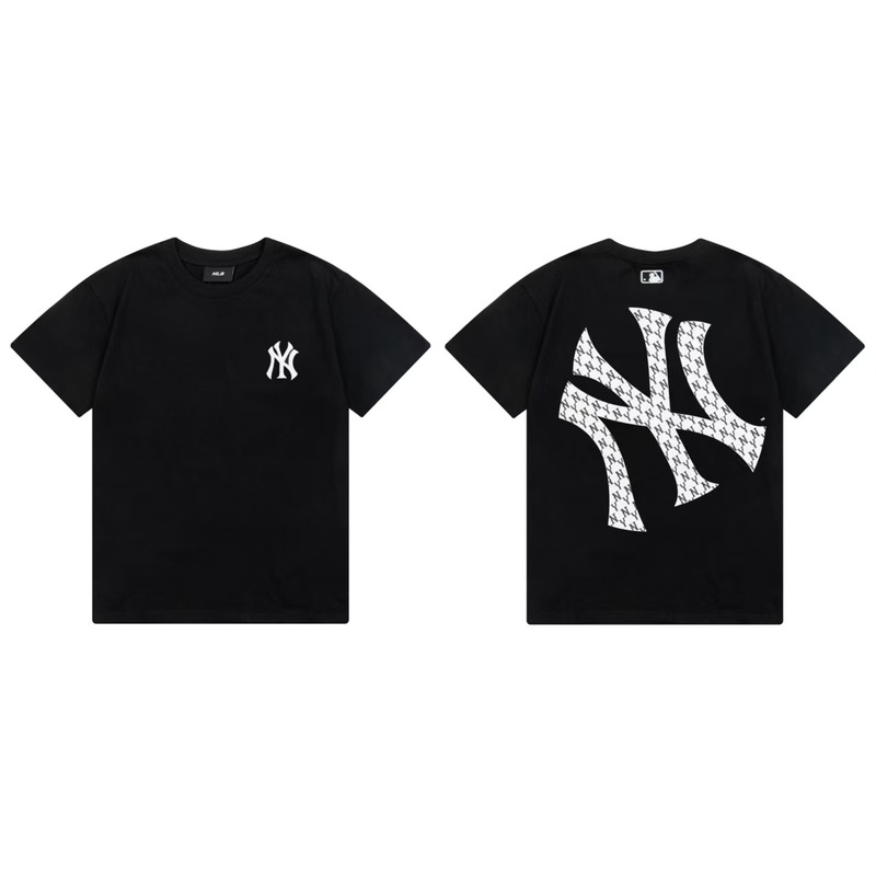 クロスボーダーMLB新ロゴ刺繍ファッション半袖フルプリントルーズTシャツ男性と女性用、ドロップシッピング|undefined