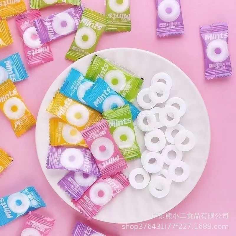圆圈无糖薄荷糖接吻糖高颜值结婚喜糖含片前台招待混合糖果批发