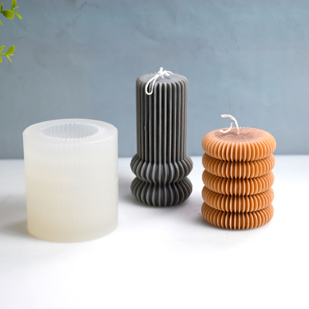 Vela de aromaterapia molde de yeso aromaterapia vela decoración cilíndrica Candlestick silicona molde decoración en stock