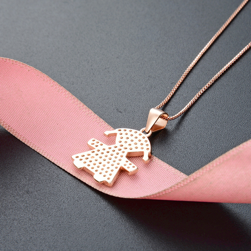 Japón y Corea del Sur ins simple 925 plata esterlina collar de chicas nicho transfronterizo femenino de alto nivel sensación de zircon colgante de niños cadena clavícula