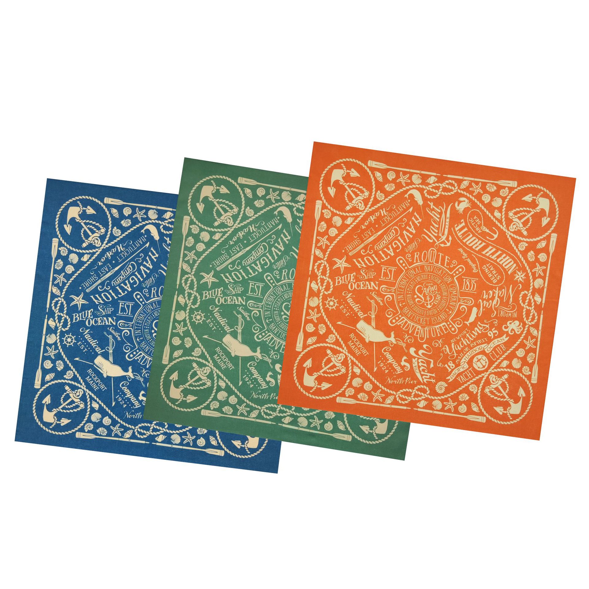 Pure cotton marine life digital print bandana, hip-hop street dance outdoor cycling headscarf, decorative face scarf