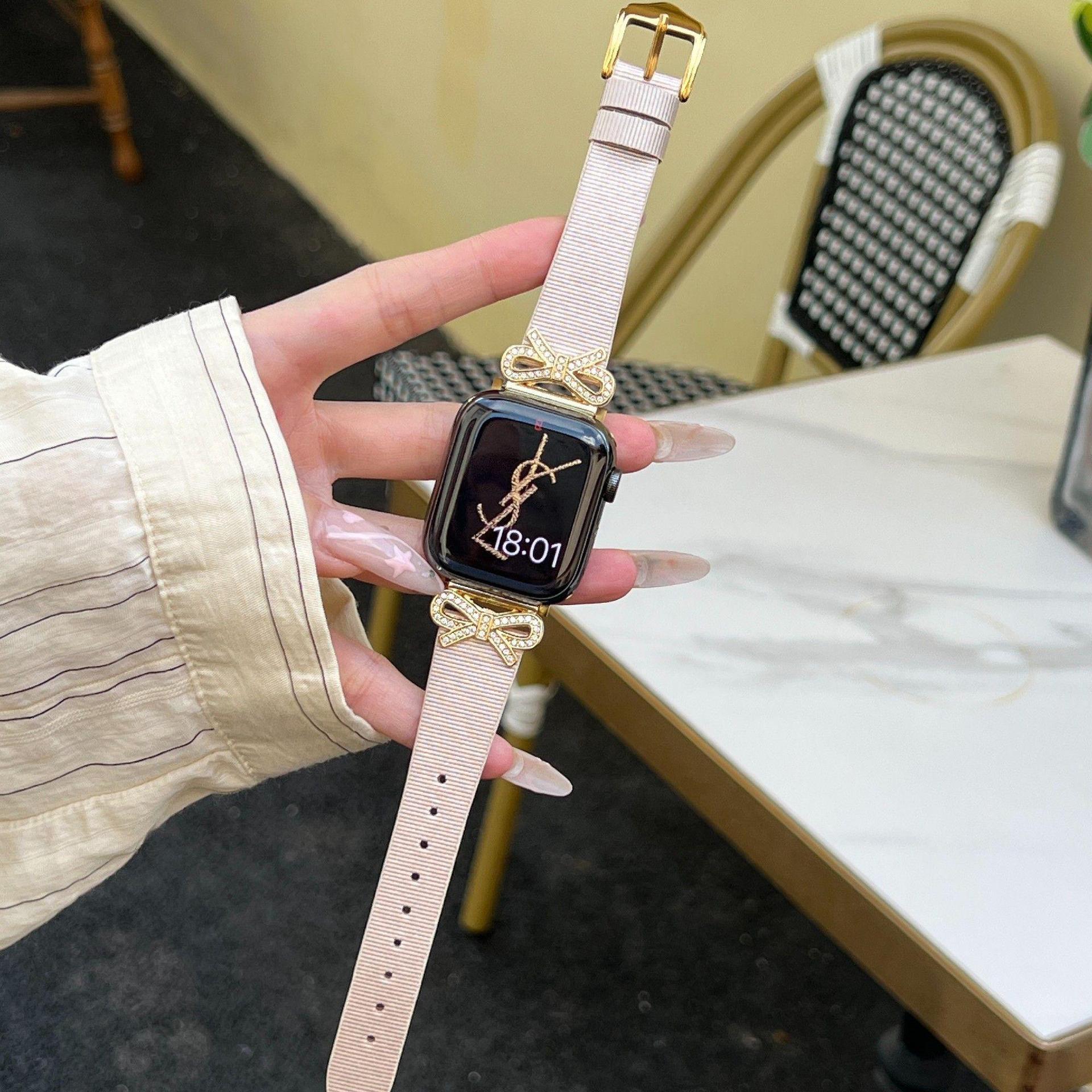 Adecuado para Apple Watch Correa applewatch678 de las mujeres se reloj Correa S8 nuevo avanzado metal cuero