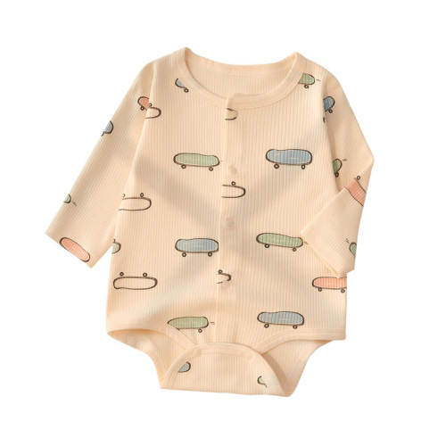 Baby flat-pant set long sleeve spring and autumn boneless baby onesie newborn clothes crawling suit sleepwear triangle T-shirt