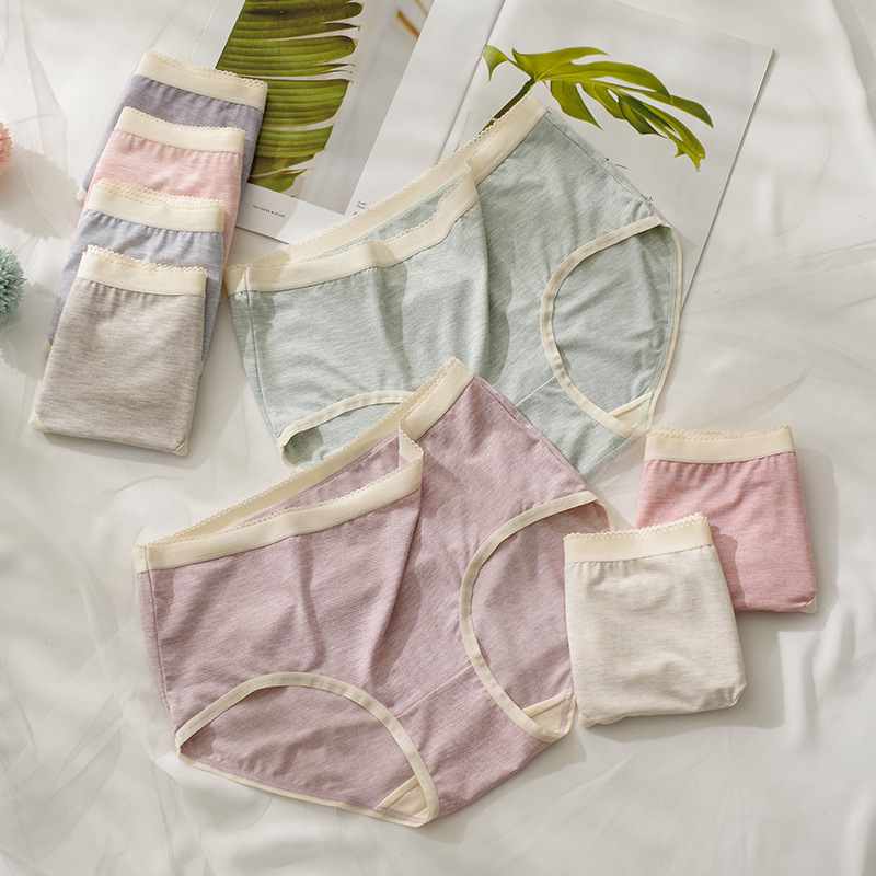 Ropa interior sin costuras de las mujeres al por mayor transpirable cintura media 40 ropa interior de algodón peinado de las mujeres calzoncillos de algodón entrepierna ropa interior elástica alta