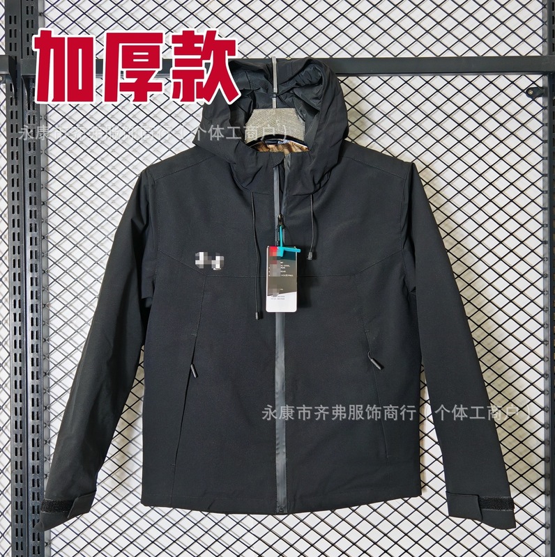 外国貿易向けアウトドア防風カップル用ジャケット、秋冬男女兼用登山ジッパー付き厚手ジャケット、防風防水|undefined