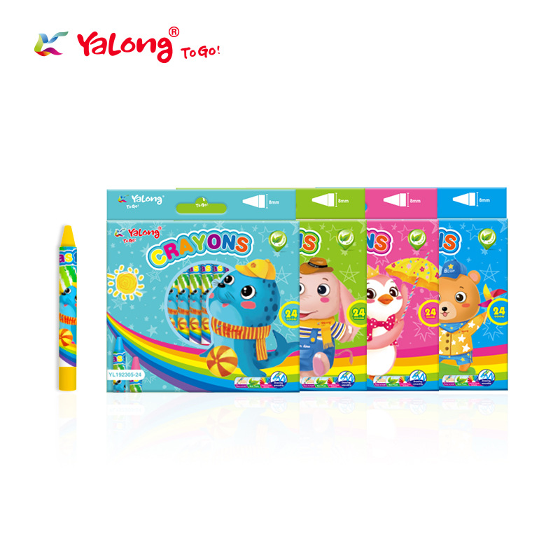 Crayones de Dibujo Escolar de 12/24 Colores para Estudiantes y Arte
