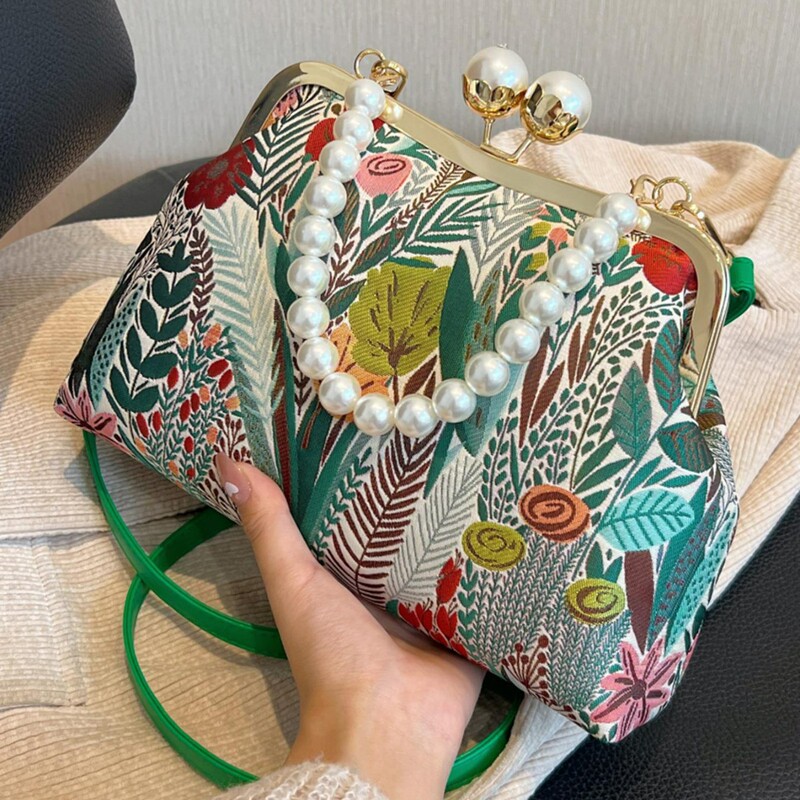 Trendy Pearl Handbag for Women with Unique Patterns, Light Luxury Niche Versatile Shoulder and Crossbody Bag