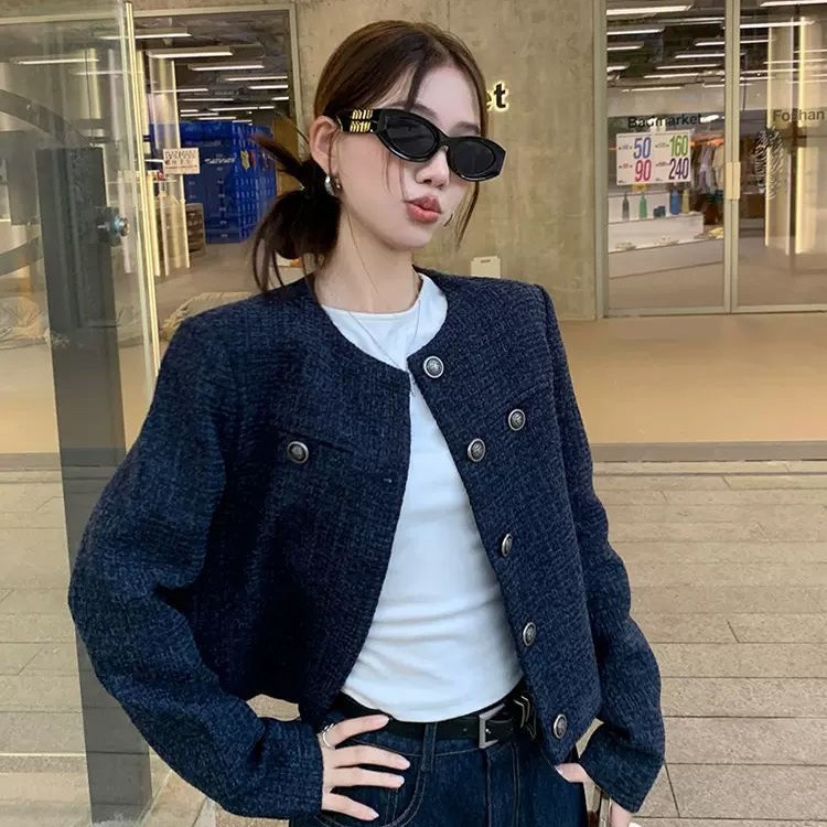 小香风外套女秋季2025新款法式名媛气质高级感设计感复古短款上衣|undefined