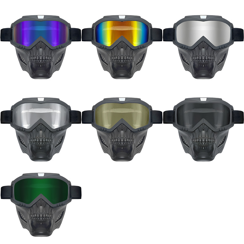 Máscara de Gafas Tácticas Integradas de TPU, Anti-viento y Antipolvo para Motociclismo